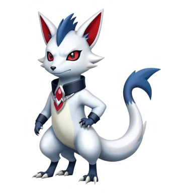 Cool Edgy Nargacuga-Absol-Zangoose-Sneasel-Quilava with a collar on, full body sticker