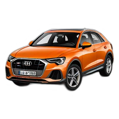 audi q3 pulse orange front sticker