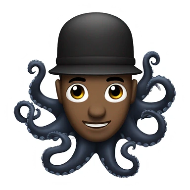 man with black octopus  sticker