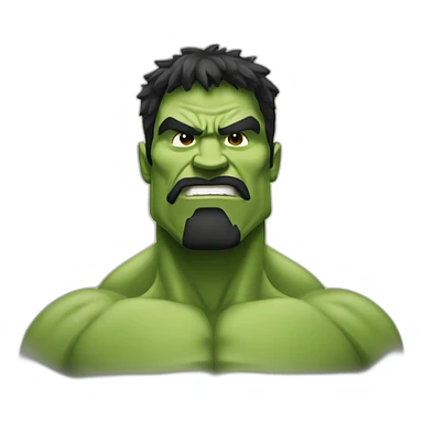 hulk black beard portrait to mid chest sticker