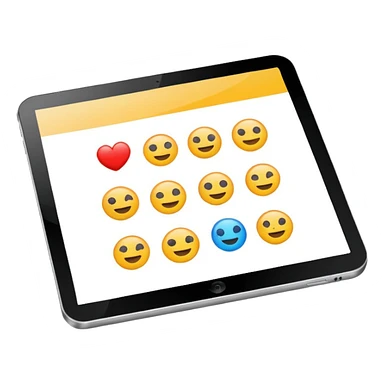 web article on tablet without emoji sticker
