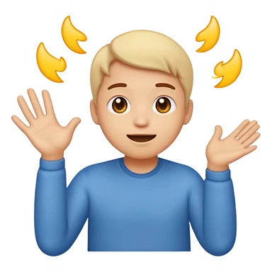 Emoji con una carita inocente, moviendo su cara y talves pegando sus manos entre su sticker