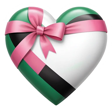HEART PALESTINE FLAG WITH PINK BIG RIBBON  sticker