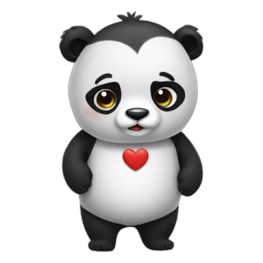 Coeur panda sticker