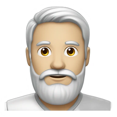 Hombre calvo color de piel blanca barba gris sticker