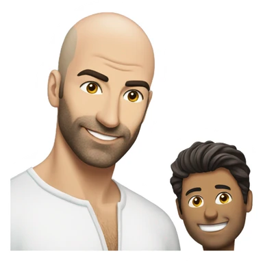 Justin baldoni next to bald man sticker