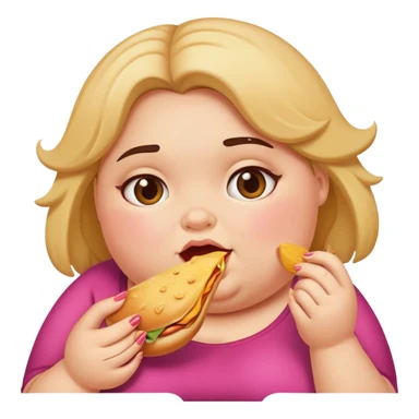 fat girl eating  sticker