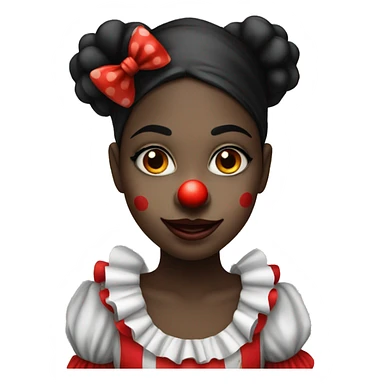 Pretty black and red clown girl  sticker