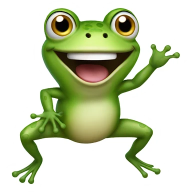 frog laughing out loud and jumping  sticker
