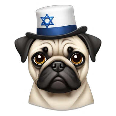pug with jewish hat sticker