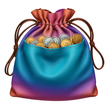 coins inside brown leather bag

Change coins color in in gradient of turquoise, blue, pink, purple, and coral sticker
