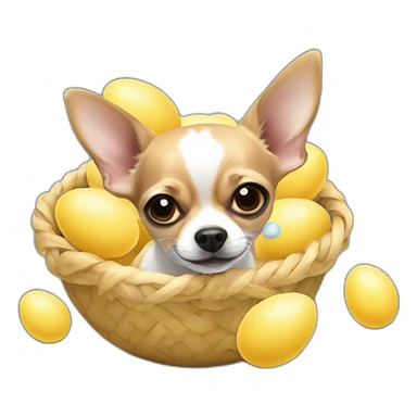 Chihuahua with bound eggs sticker