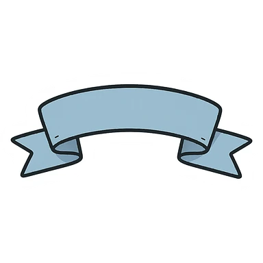 blue ribbon in flat toon style sticker