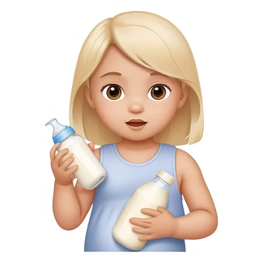 Sassy baby girl with a baby bottle of milk sticker