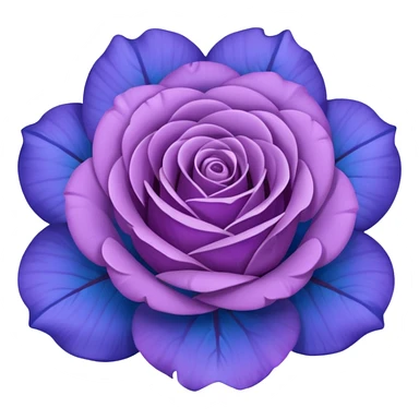 rose shape flower, no stem, now make it a blue purple color. dont use two colors, just one, the color code is: 0019ff sticker