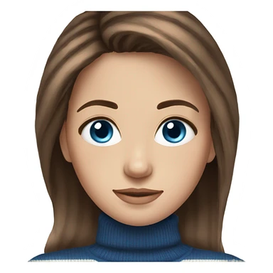 beautiful woman, straight brown hair, blue eyes, striped knit sweater sticker