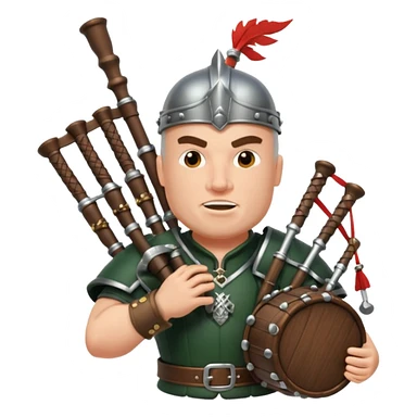 Warrior playing bagpipes chugging whiskey sticker