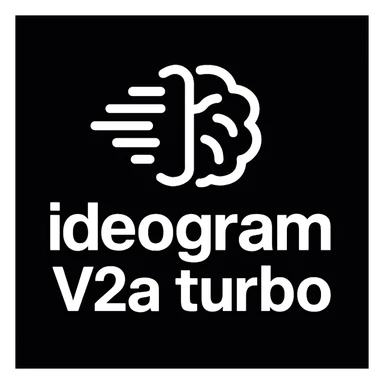 recreate this logo with text of "ideogram V2a turbo", MAKE IT FIT IN SQAURE  sticker