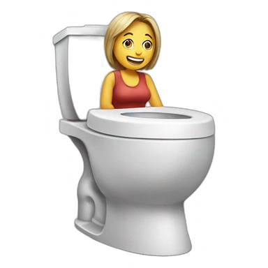 Toilet, crazy woman sticker