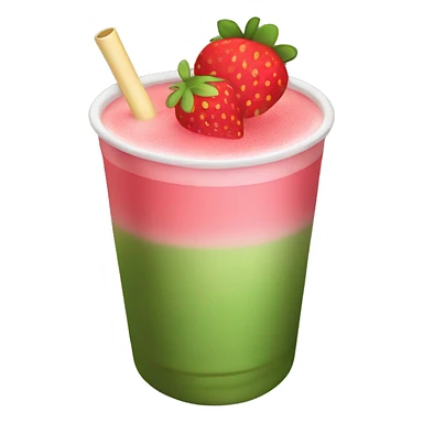 Strawberry matcha drink sticker