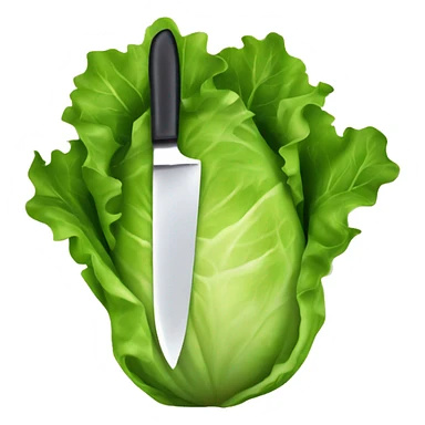 lettuce holding a knife sticker