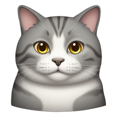 Fat grey cat sticker