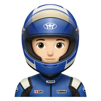 yamaha motorcycle racer with full face helmet sticker
