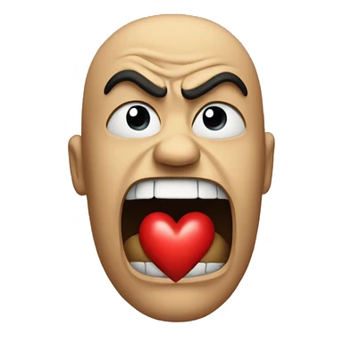 Angry with a heart  sticker