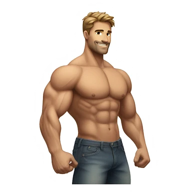 super buff muscular handsome man sticker
