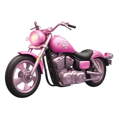 Pink ombre motorcycle with glitter and decorated in flowers  sticker