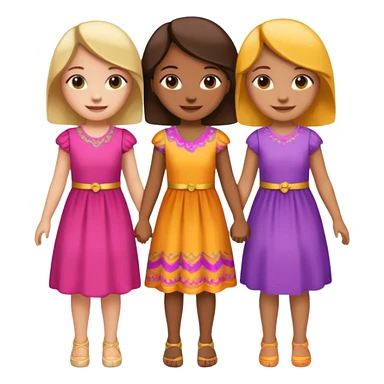 3 girls holding hand sticker