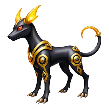 Shiny Gothic Exotic Futuristic Houndoom-Genesect-Pokémon-Fakémon-hybrid-creature sticker