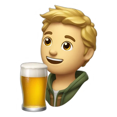 chat qui boit une bière sticker