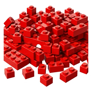 A big LEGO block broken into smaller pieces. sticker