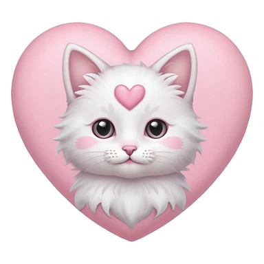 pastel heart with a kitten motif sticker