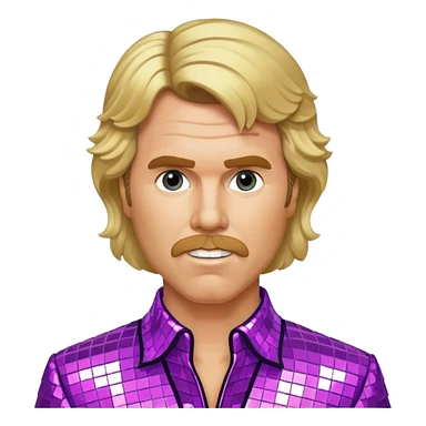 will ferrel long blonde hair with disco outfit  sticker