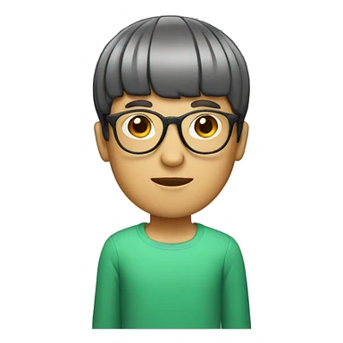 man with a bowl cut and glasses sticker
