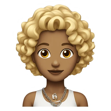 blonde girl curly hair with cross necklace sticker