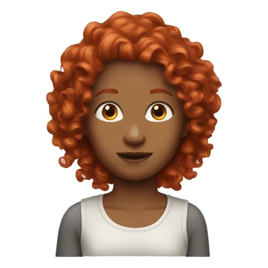 Redhead emoji long curly hair sticker