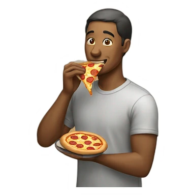 man eating pizza sticker