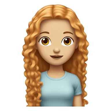 A girl with long strawberry blonde hair and brown eyes  sticker