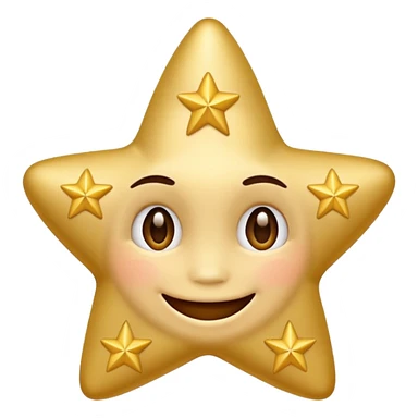 smiling face with smiling eyes and four stars sticker