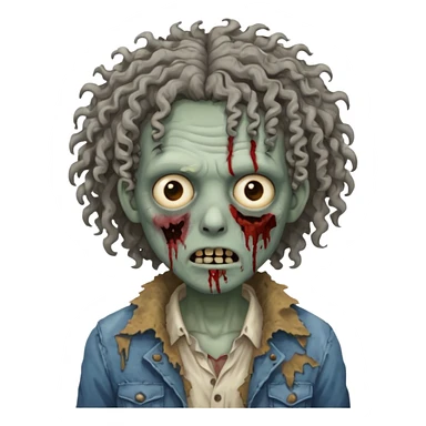 curly haired zombie sticker