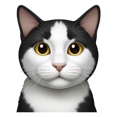White and black cat sticker