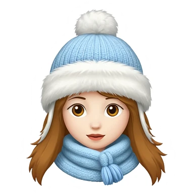 big fluffy fur winter hat sticker
