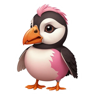 pink puffin angry sticker