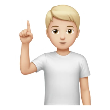 A boy poitning at someone next to him. Full body. Arm straight. sticker