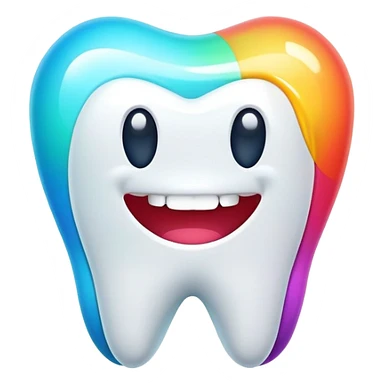 colorful dental app icon, tooth app with vibrant colors sticker