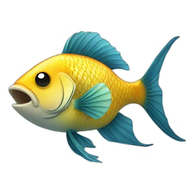 Happy fish angle fish sticker