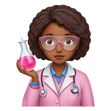 Black girl scientist wearing pink lab coat  sticker